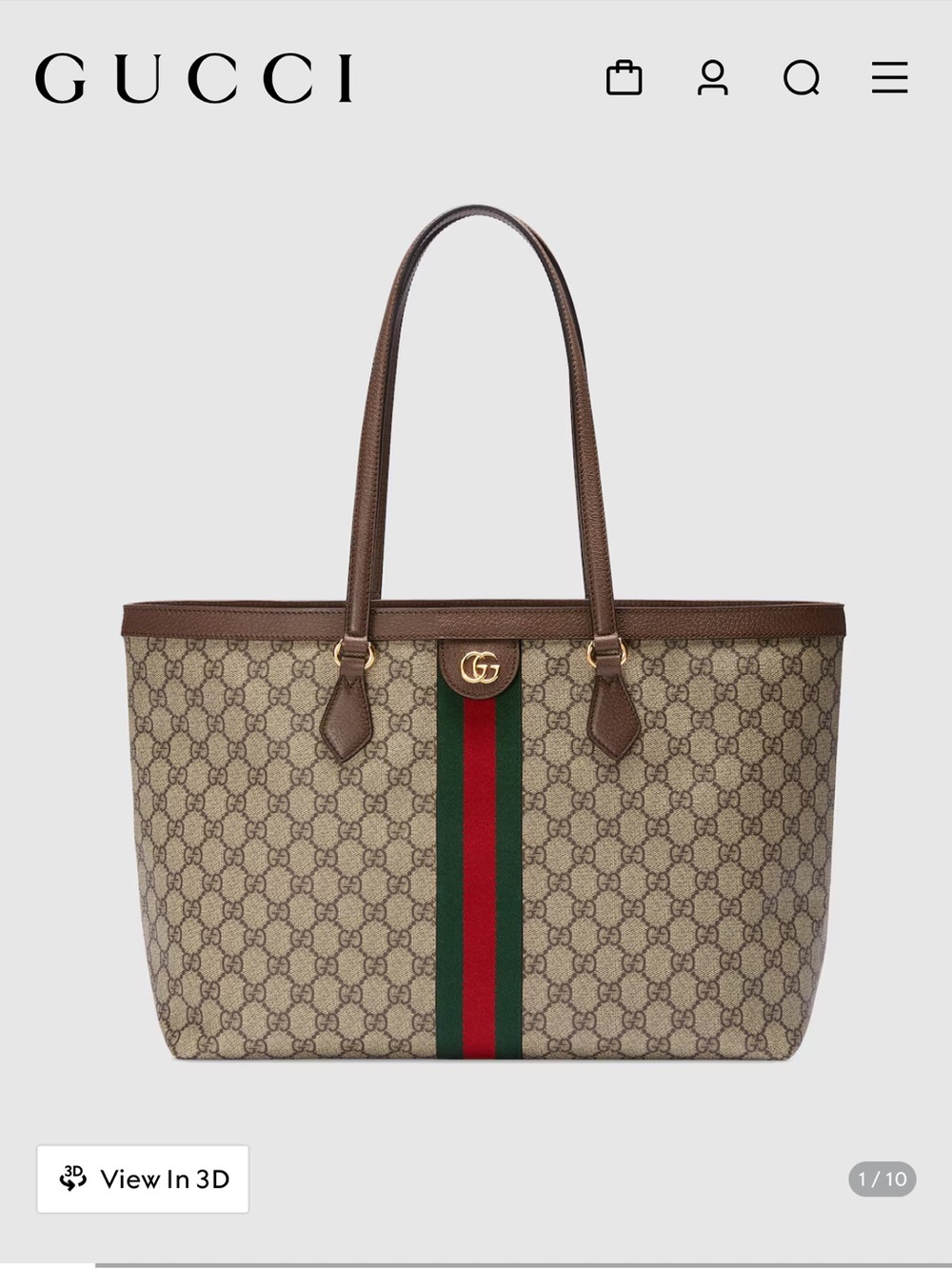 Authentic Gucci Ophidia large tote